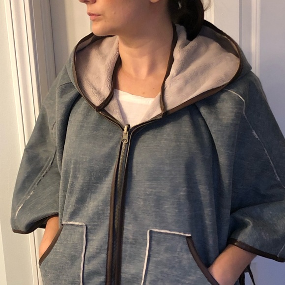 Anthropology reversible denim poncho - Picture 3 of 8